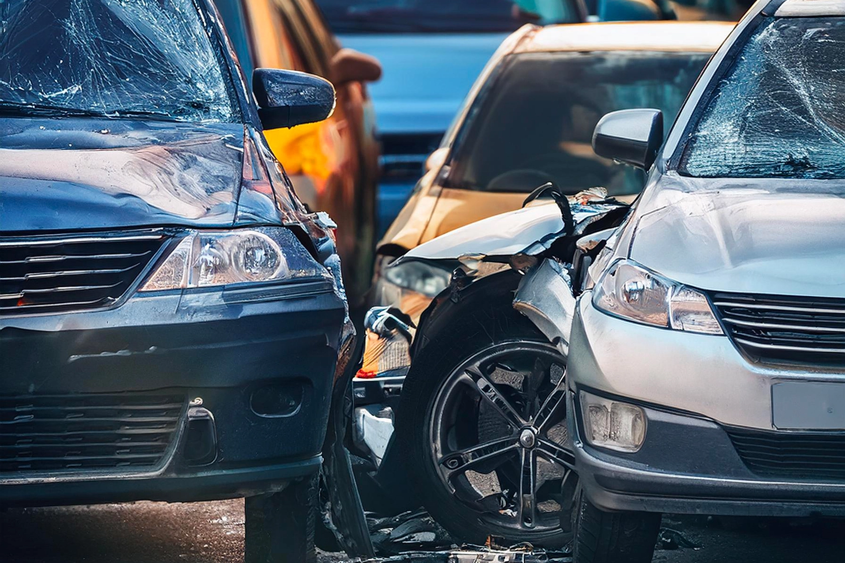 Car accident collision between two vehicles